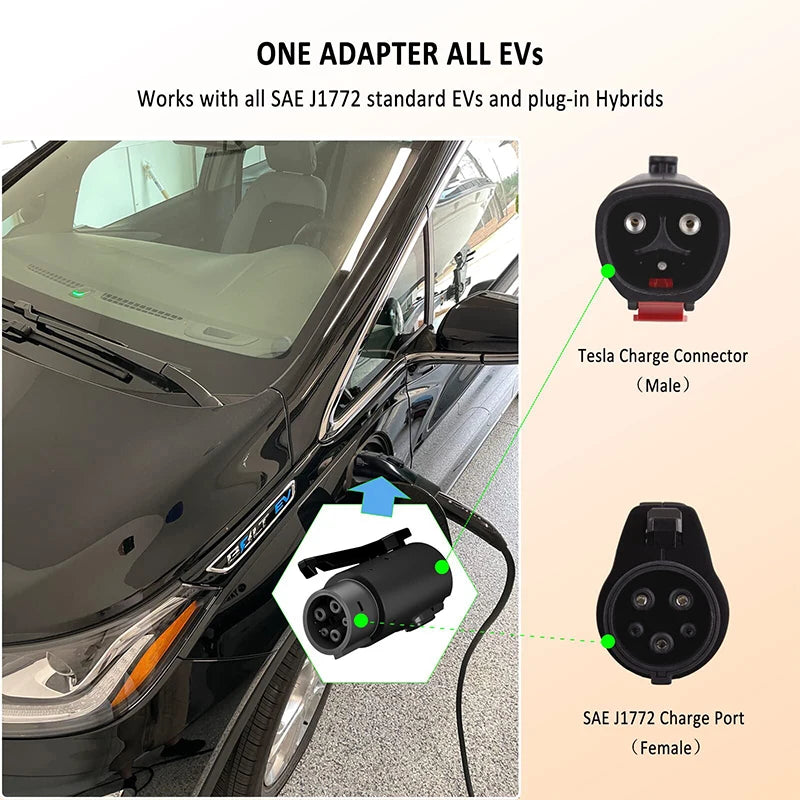 Tesla Adapter Fast Charging Connector Type 1 Socket Switch Adapter EV Charger Converter With Plug